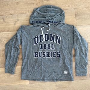 Gray VS Pink UConn Hoodie lightweight